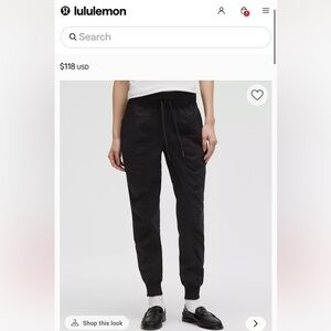 lululemon black dance studio jogger